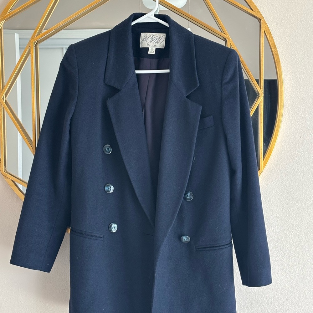 Navy Double-Breasted Coat